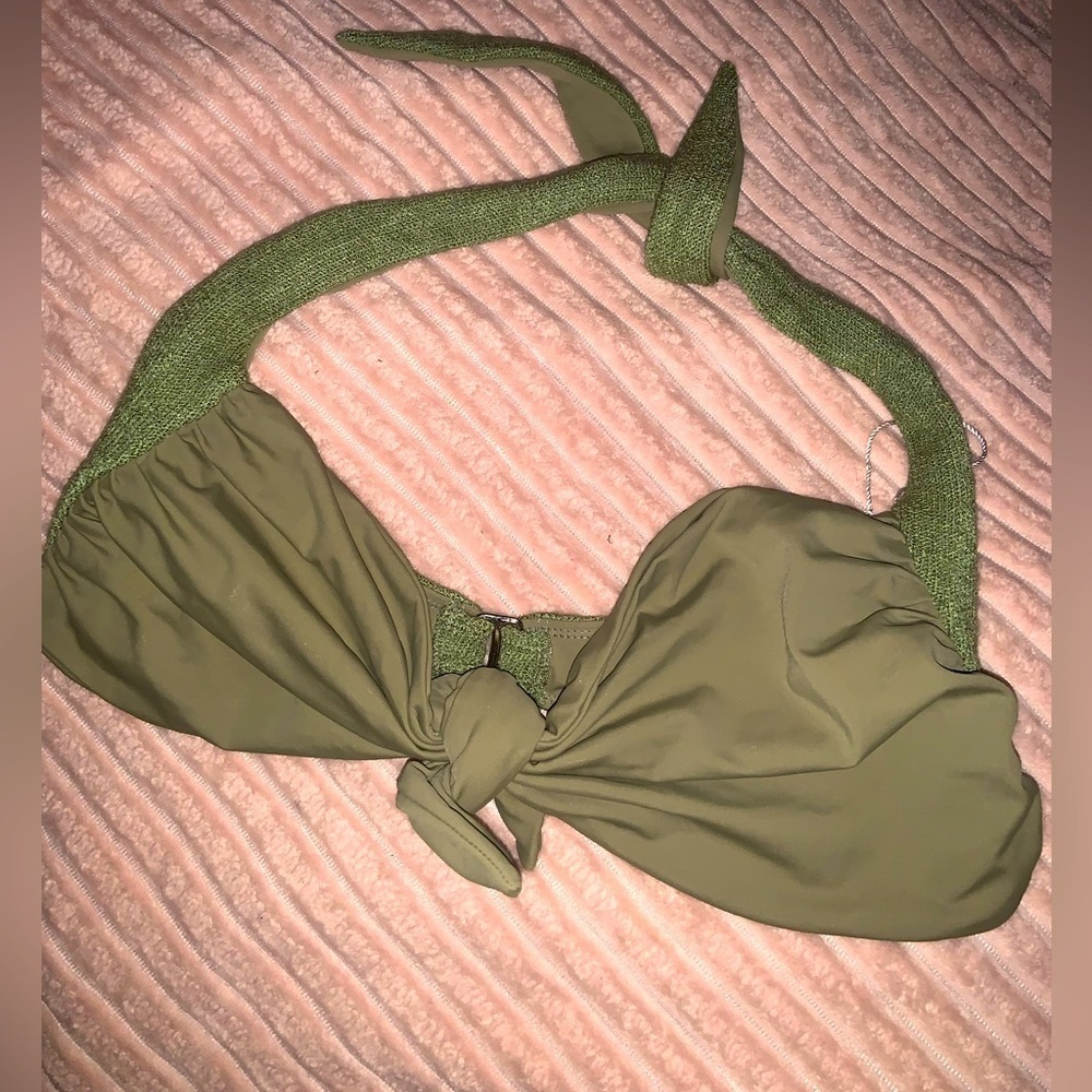 Nwot knit green swim top revolve tacoola M bathing suit spring casual $120 - Picture 4 of 8